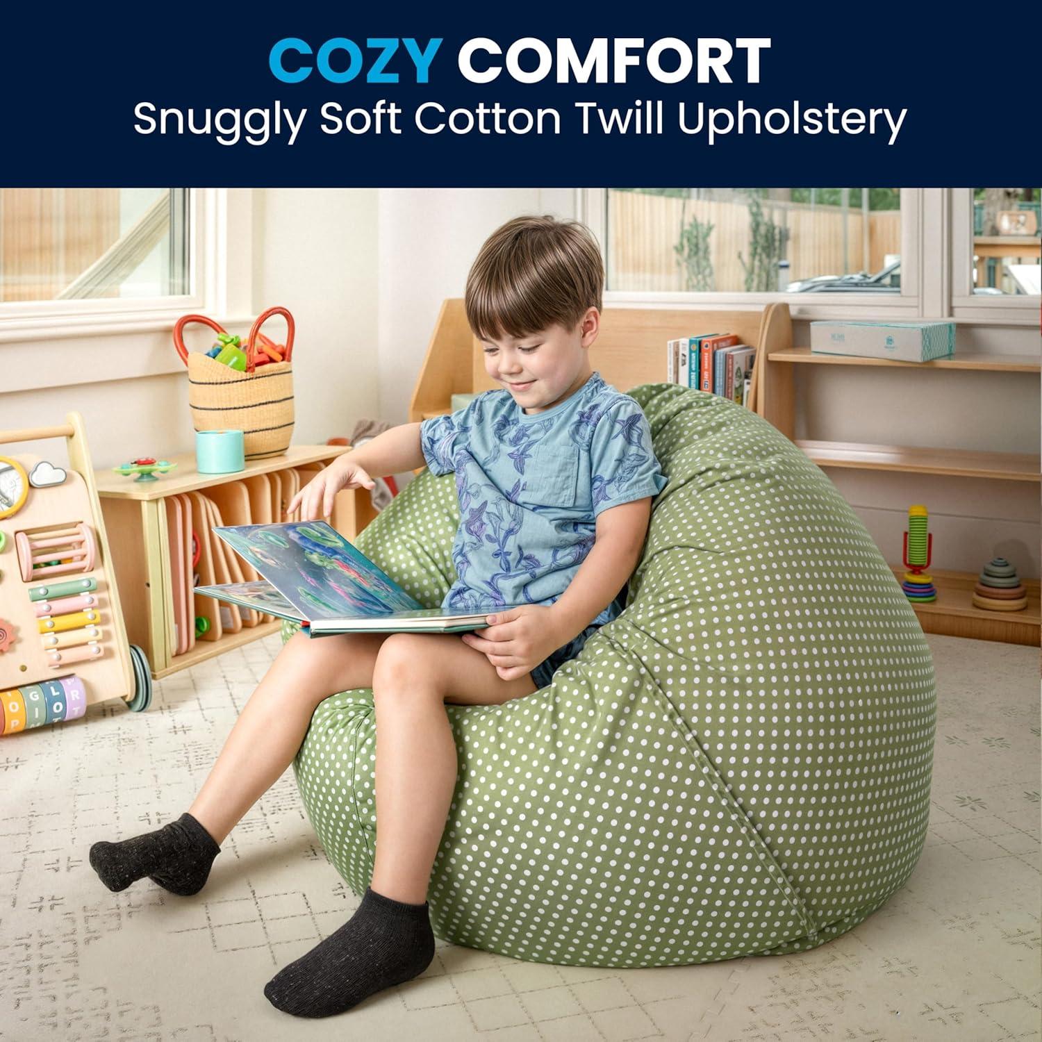 imageFlash Furniture Dillon Small Teal Furry Bean Bag Chair for Kids and TeensGreen Dot