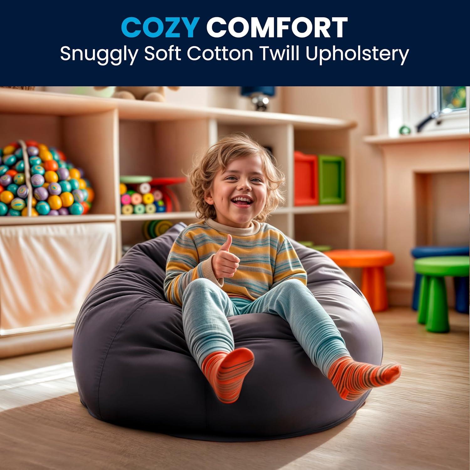 imageFlash Furniture Dillon Small Teal Furry Bean Bag Chair for Kids and TeensGrey