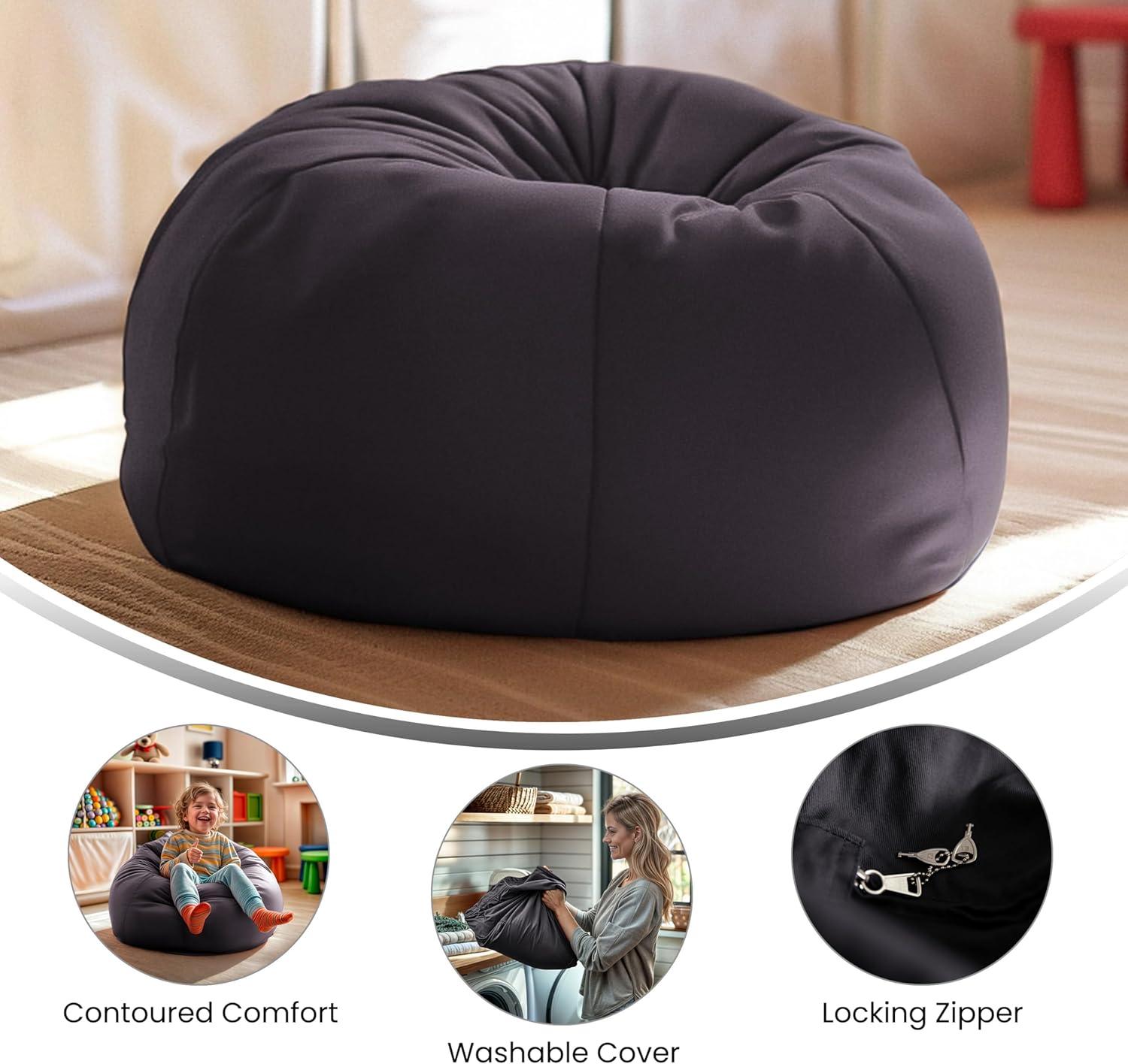 imageFlash Furniture Dillon Small Teal Furry Bean Bag Chair for Kids and TeensGrey