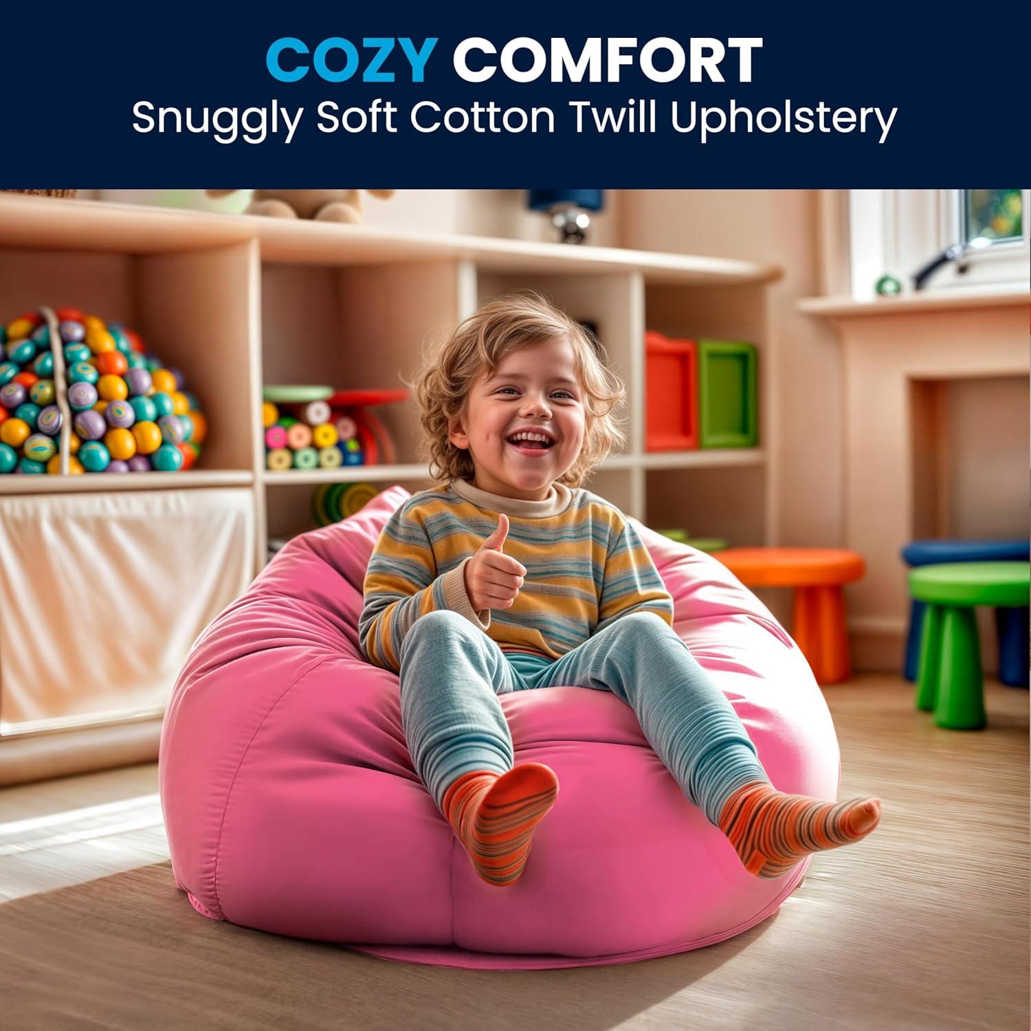 imageFlash Furniture Dillon Small Teal Furry Bean Bag Chair for Kids and TeensLight Pink