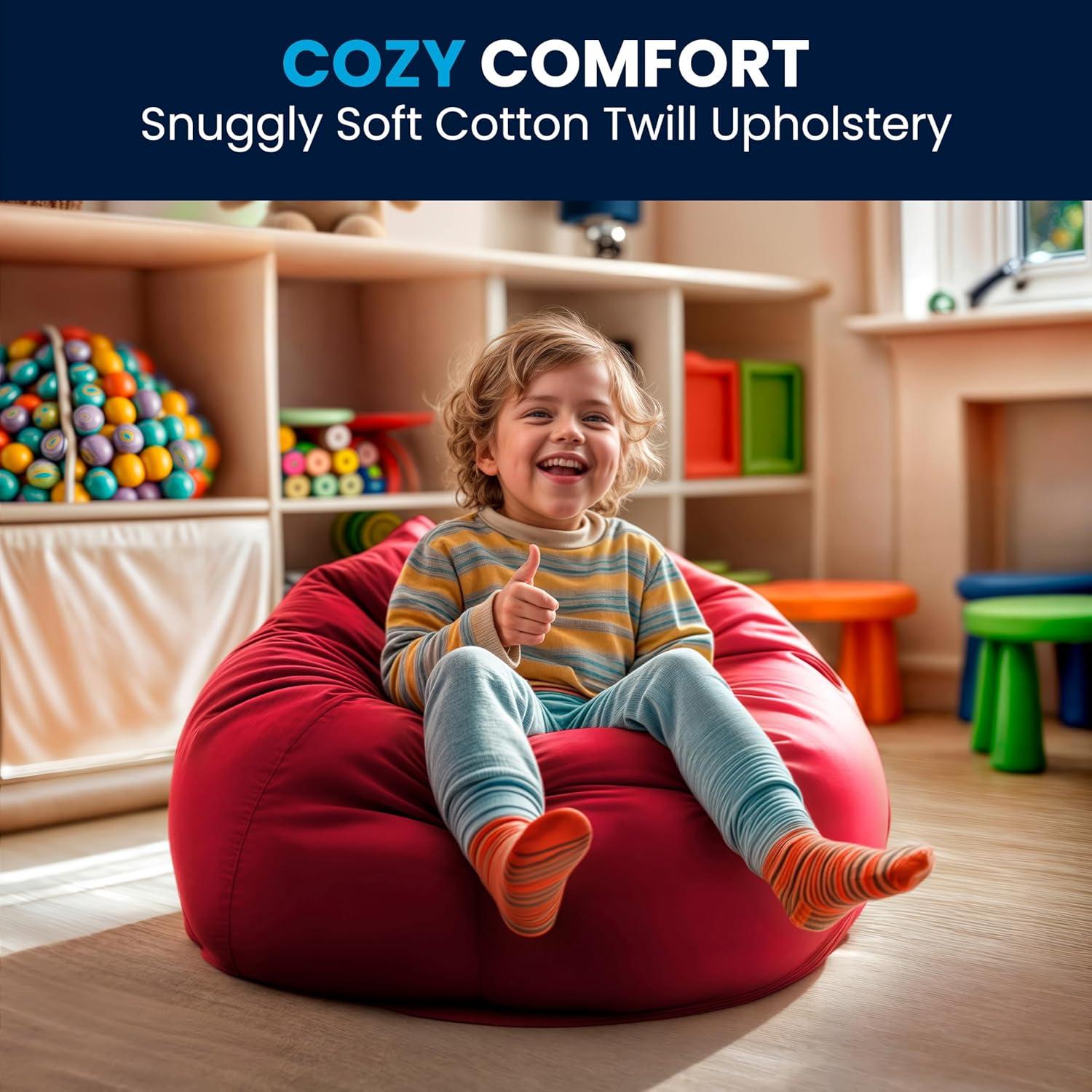 imageFlash Furniture Dillon Small Teal Furry Bean Bag Chair for Kids and TeensRed
