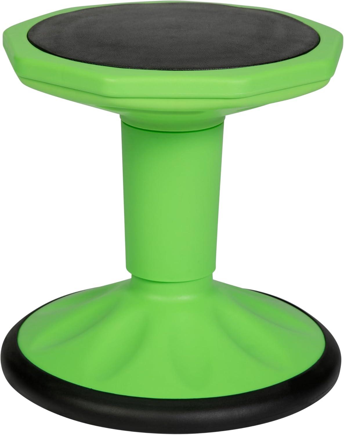 imageFlash Furniture Lucas Fixed Height Active Wobble Stool 16 Inch Seat Height Classroom Flexible Seating Elementary Wobble Chair for Kids Wiggle Seat for Sensory Kids GreenGreen