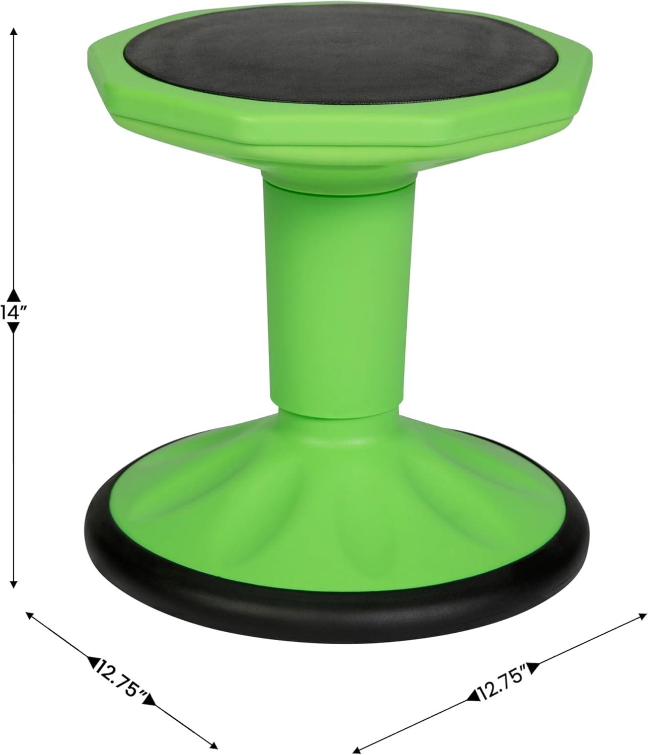 imageFlash Furniture Lucas Fixed Height Active Wobble Stool 16 Inch Seat Height Classroom Flexible Seating Elementary Wobble Chair for Kids Wiggle Seat for Sensory Kids GreenGreen