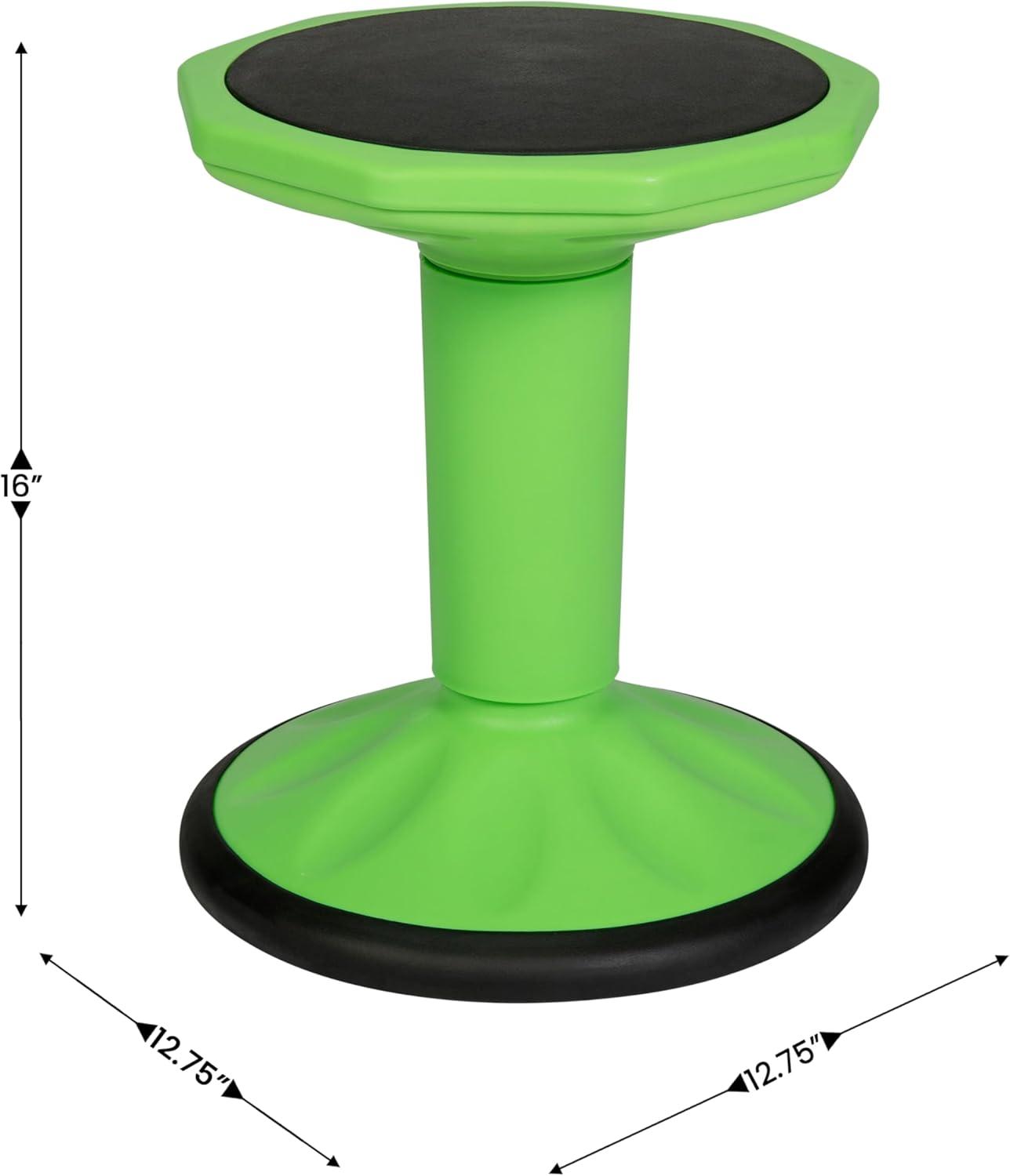 imageFlash Furniture Lucas Fixed Height Active Wobble Stool 16 Inch Seat Height Classroom Flexible Seating Elementary Wobble Chair for Kids Wiggle Seat for Sensory Kids GreenGreen