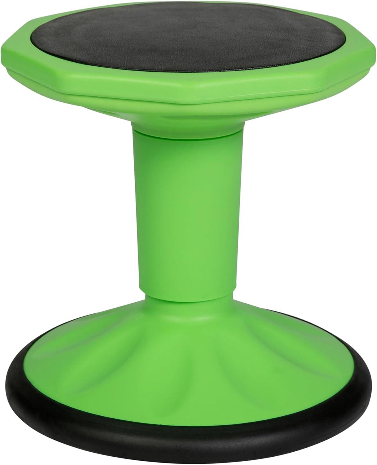imageFlash Furniture Lucas Fixed Height Active Wobble Stool 16 Inch Seat Height Classroom Flexible Seating Elementary Wobble Chair for Kids Wiggle Seat for Sensory Kids GreenGreen