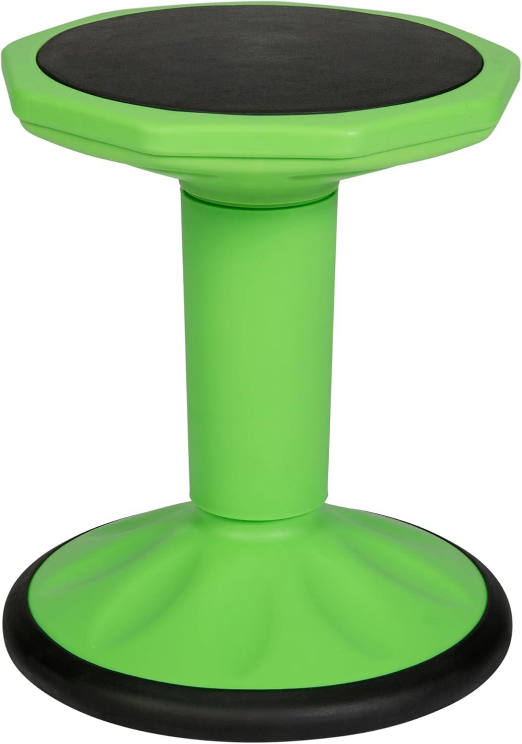 imageFlash Furniture Lucas Fixed Height Active Wobble Stool 16 Inch Seat Height Classroom Flexible Seating Elementary Wobble Chair for Kids Wiggle Seat for Sensory Kids GreenGreen