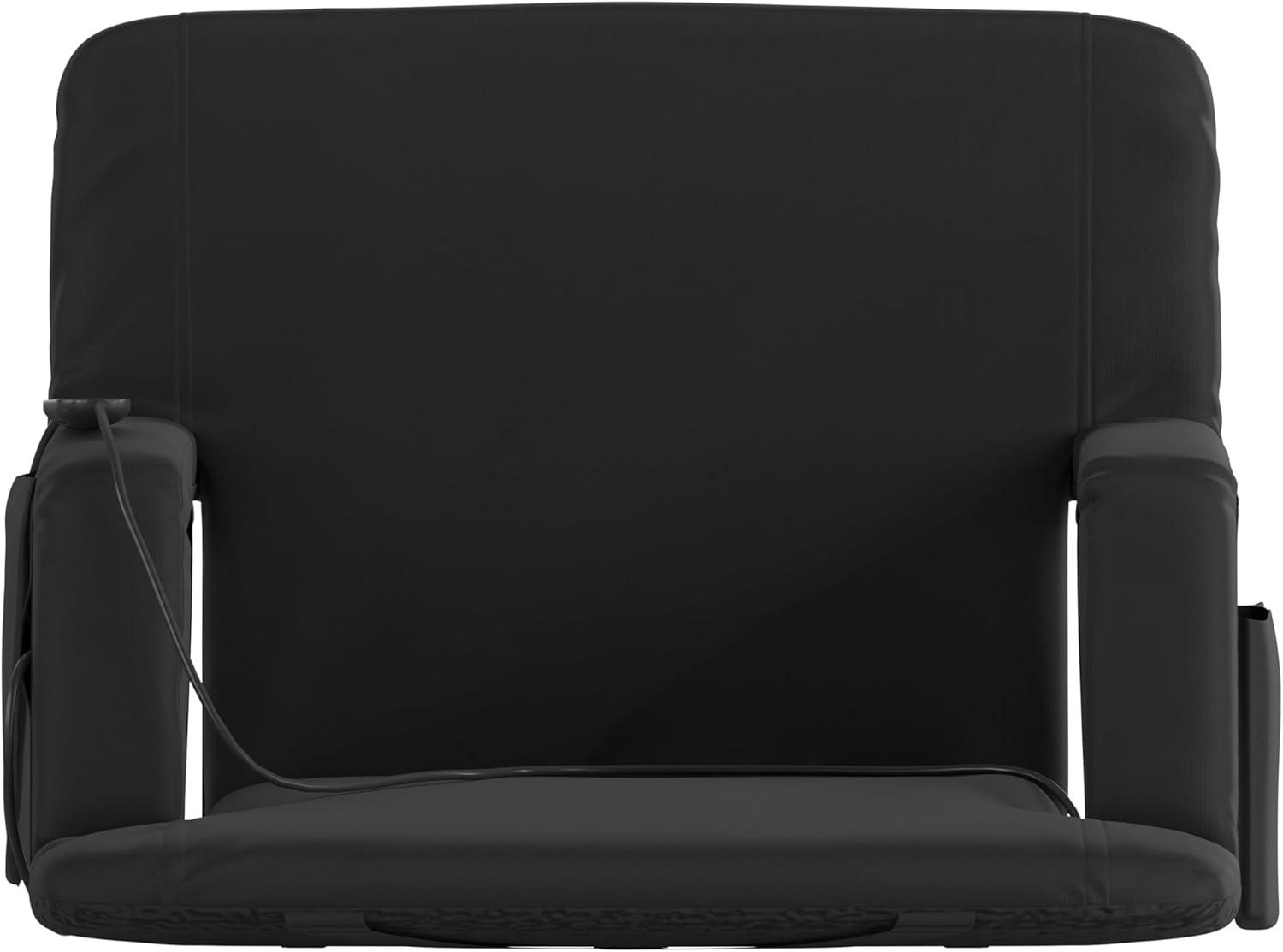imageFlash Furniture Malta Heated Stadium Seat with Back Support 6 Recline Positions Portable Chair with Backpack Straps USB Battery Pack Not Included BlackBlack