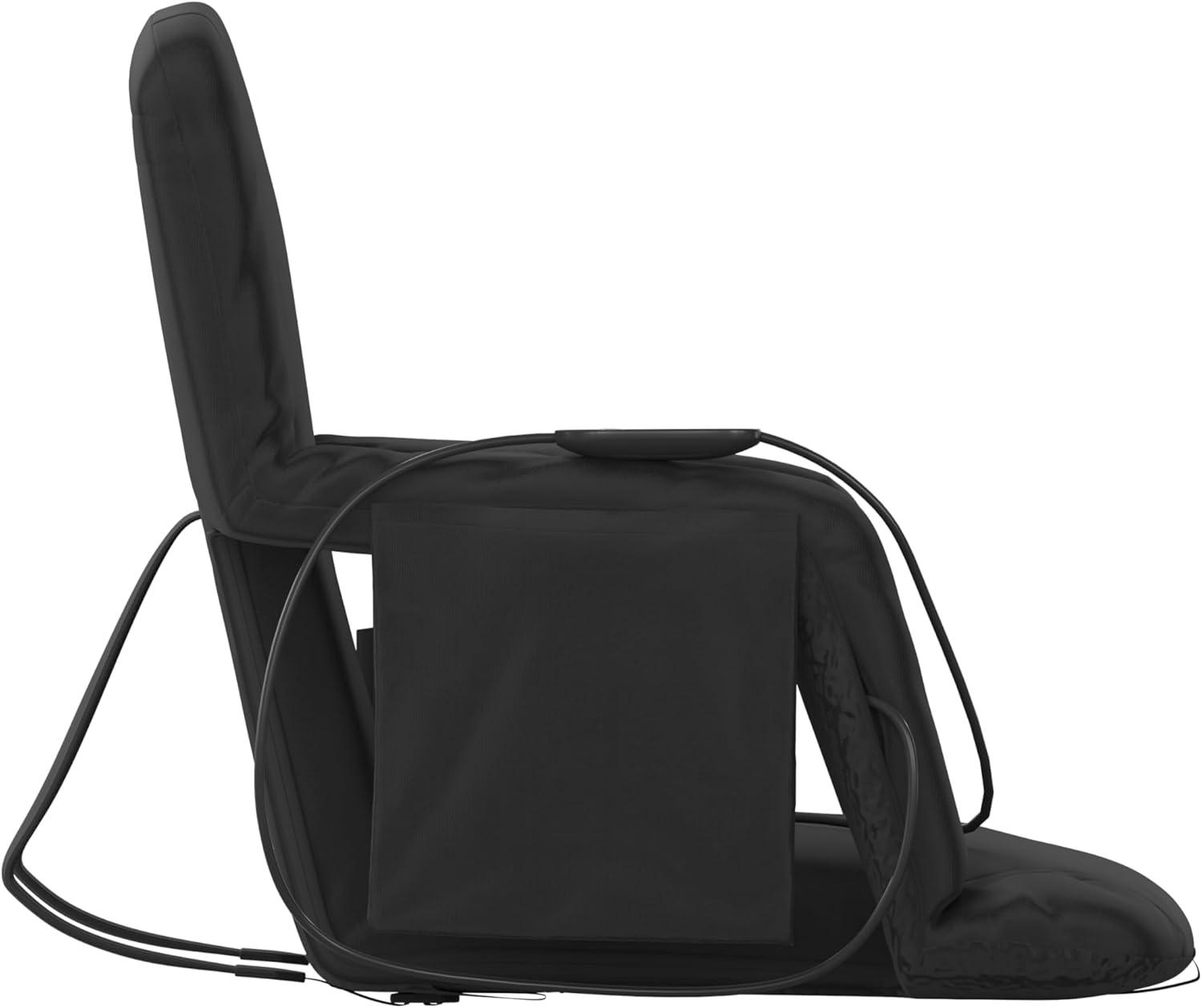 imageFlash Furniture Malta Heated Stadium Seat with Back Support 6 Recline Positions Portable Chair with Backpack Straps USB Battery Pack Not Included BlackBlack