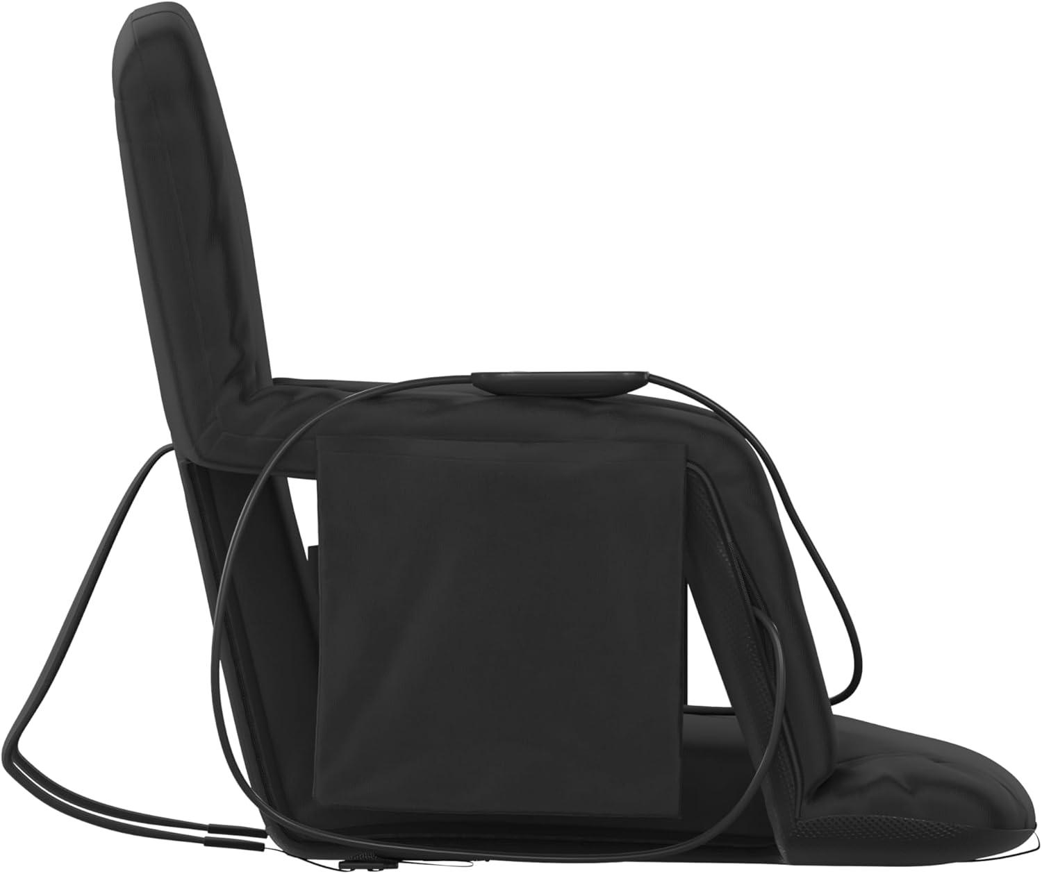 imageFlash Furniture Malta Heated Stadium Seat with Back Support 6 Recline Positions Portable Chair with Backpack Straps USB Battery Pack Not Included BlackBlack