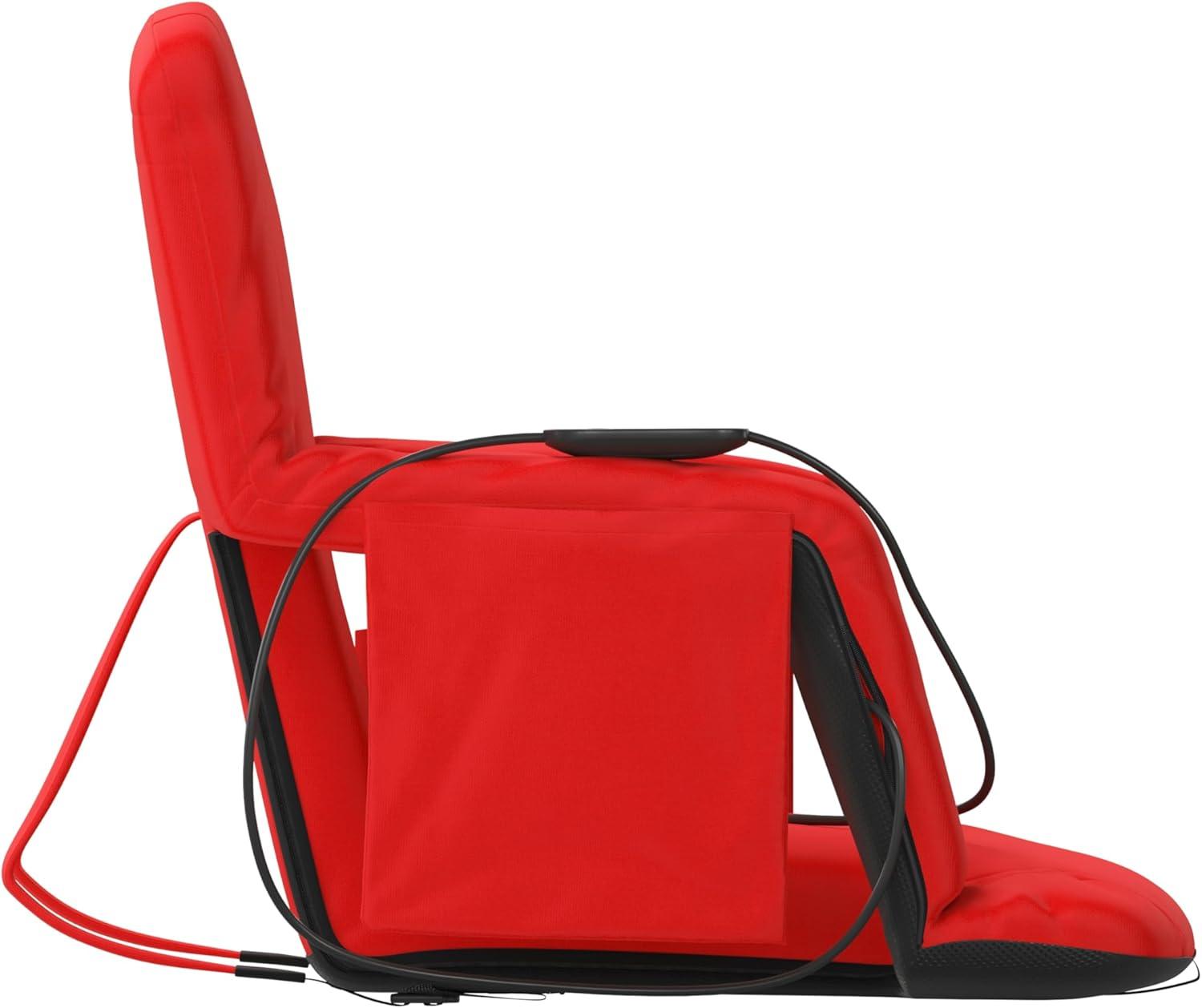 imageFlash Furniture Malta Stadium Seat with Heated Back and Seat 6 Recline Positions Portable Chair with Backpack Straps USB Battery Pack Not Included RedRed
