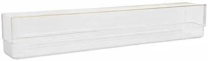 imageMartha Stewart Kerry Plastic Stackable Office Desk Drawer Organizers 6quot x 3quot 6 Pack with Gold Trim12 x 3