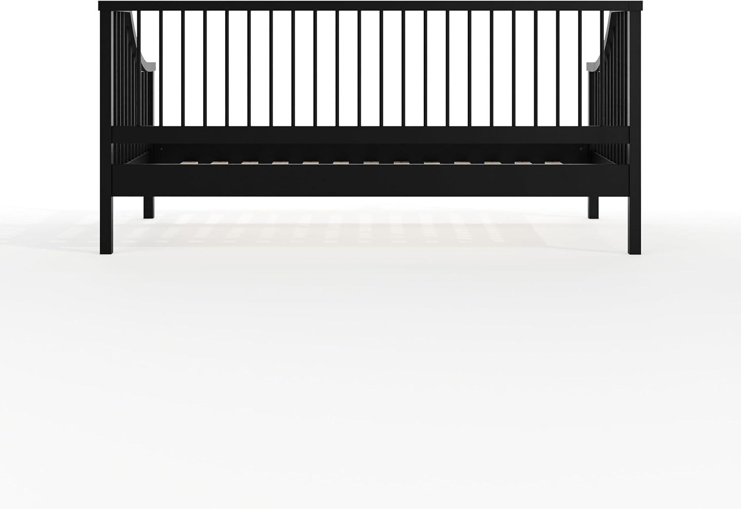 imageMartha Stewart Neely Platform Daybed with Wood Spindles Solid Wood Frame No Box Spring Needed Twin Size Light BeechBlack