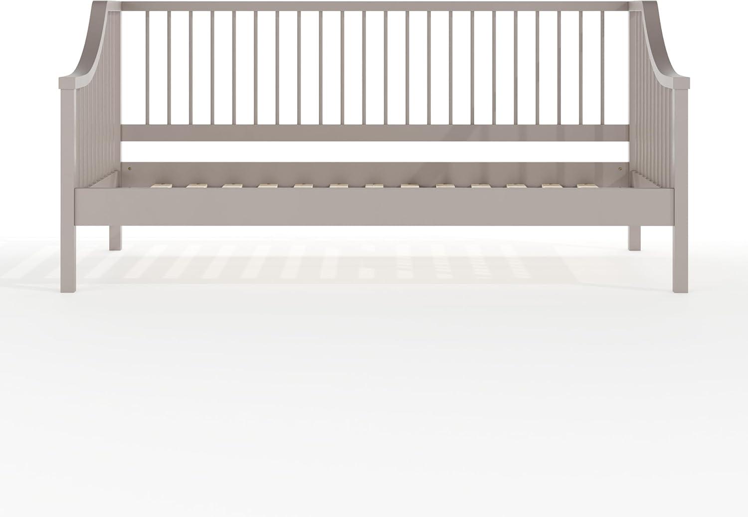imageMartha Stewart Neely Platform Daybed with Wood Spindles Solid Wood Frame No Box Spring Needed Twin Size Light BeechGrey