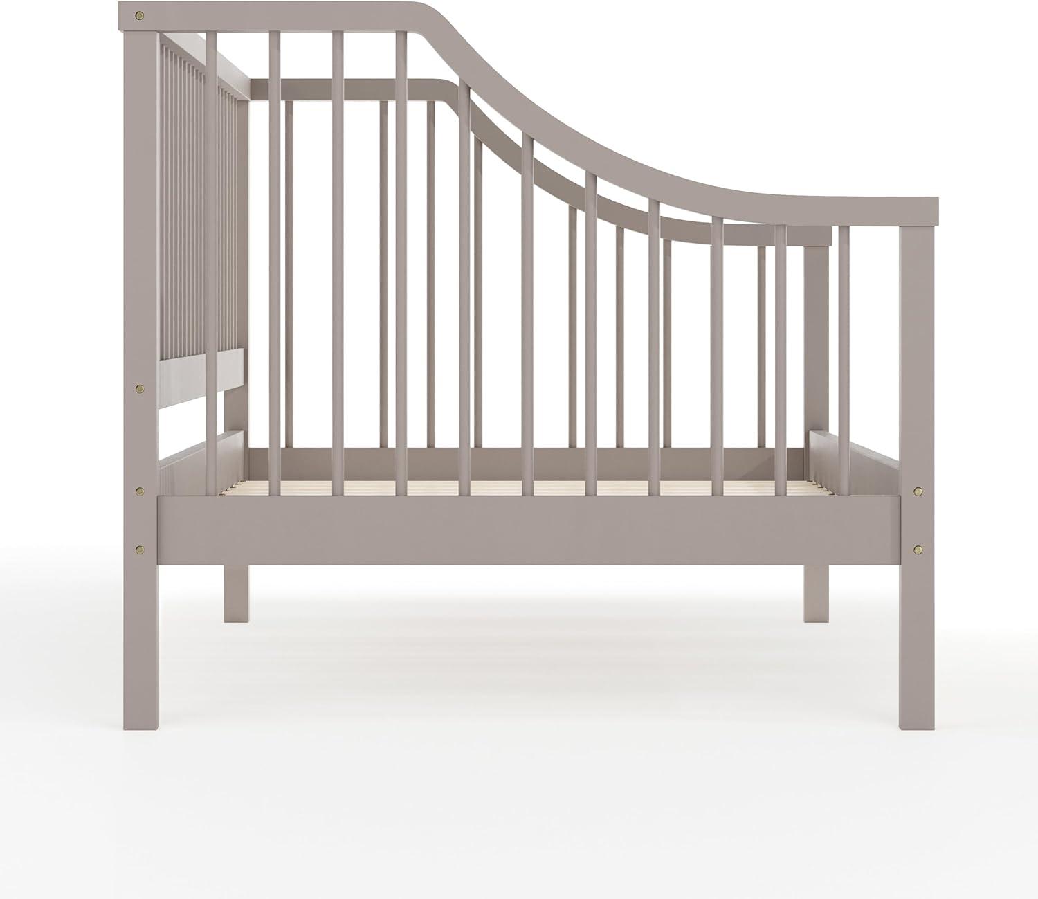 imageMartha Stewart Neely Platform Daybed with Wood Spindles Solid Wood Frame No Box Spring Needed Twin Size Light BeechGrey