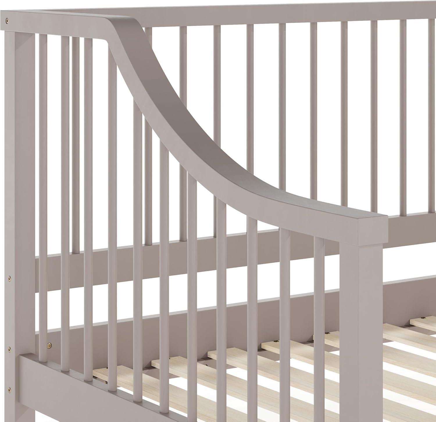 imageMartha Stewart Neely Platform Daybed with Wood Spindles Solid Wood Frame No Box Spring Needed Twin Size Light BeechGrey
