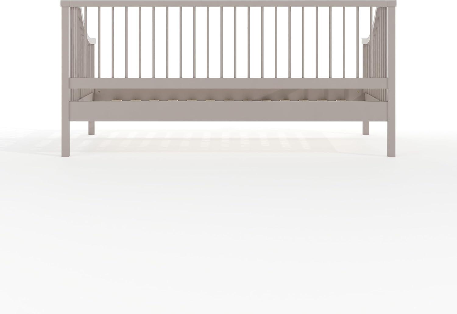 imageMartha Stewart Neely Platform Daybed with Wood Spindles Solid Wood Frame No Box Spring Needed Twin Size Light BeechGrey