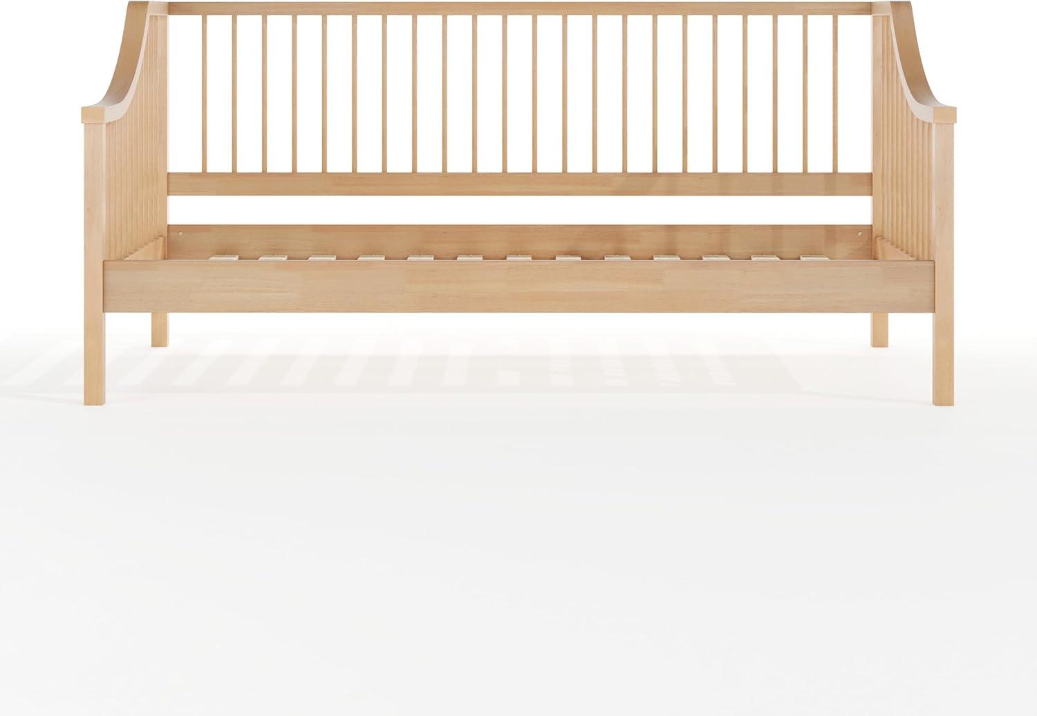 imageMartha Stewart Neely Platform Daybed with Wood Spindles Solid Wood Frame No Box Spring Needed Twin Size Light BeechLight Beech