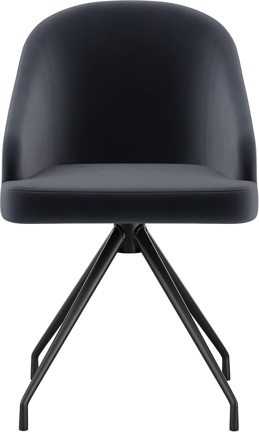 imageMartha Stewart Sora Stationary Swivel Task Chair with Sloped Arms for Home Office in Sage Faux Leather with Polished Brass FrameGray VelvetOil Rubbed Bronze