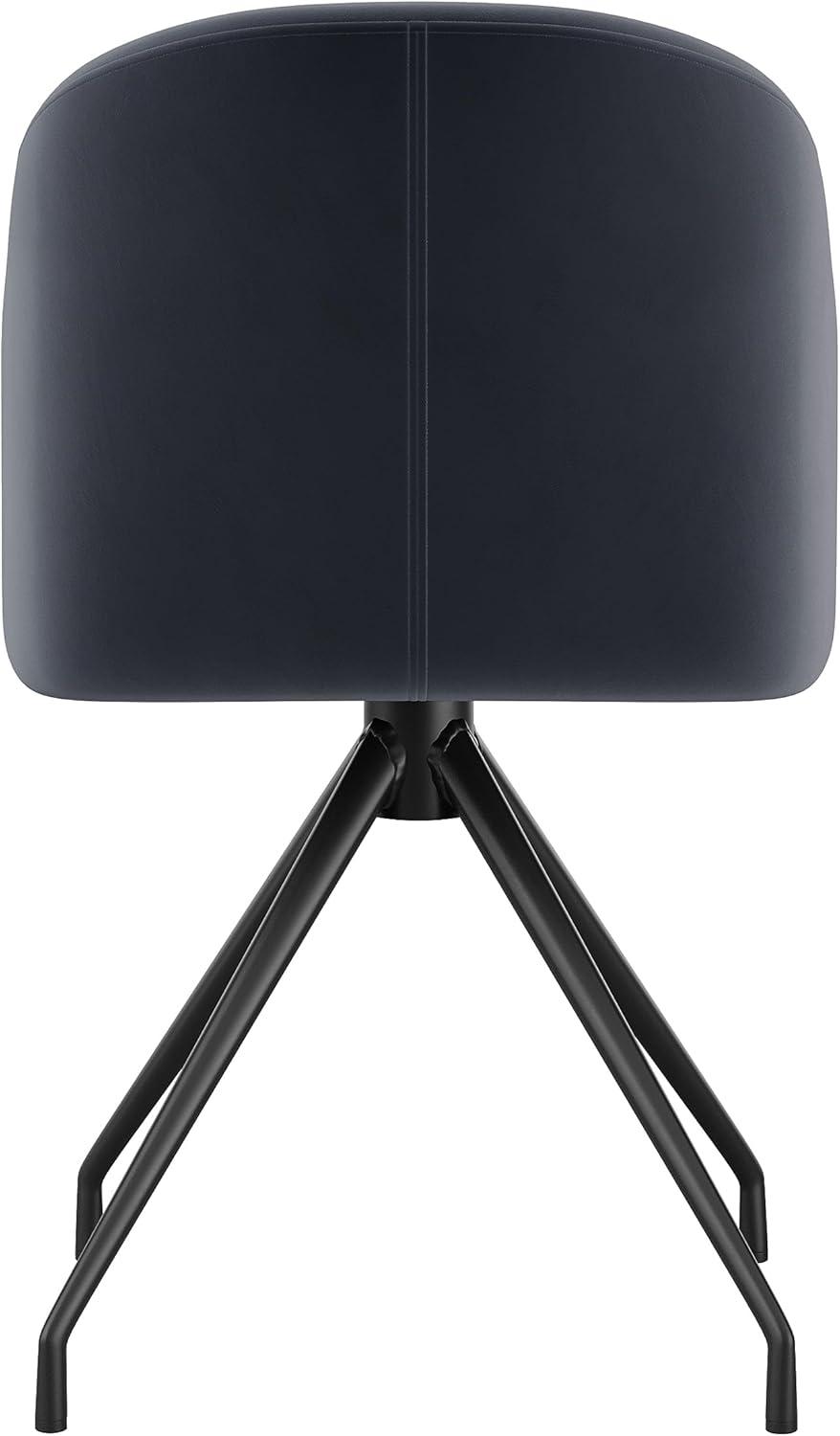 imageMartha Stewart Sora Stationary Swivel Task Chair with Sloped Arms for Home Office in Sage Faux Leather with Polished Brass FrameGray VelvetOil Rubbed Bronze