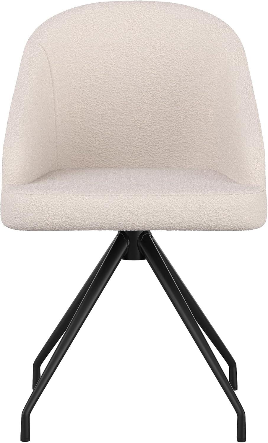 imageMartha Stewart Sora Stationary Swivel Task Chair with Sloped Arms for Home Office in Sage Faux Leather with Polished Brass FrameWhite BoucleOil Rubbed Bronze