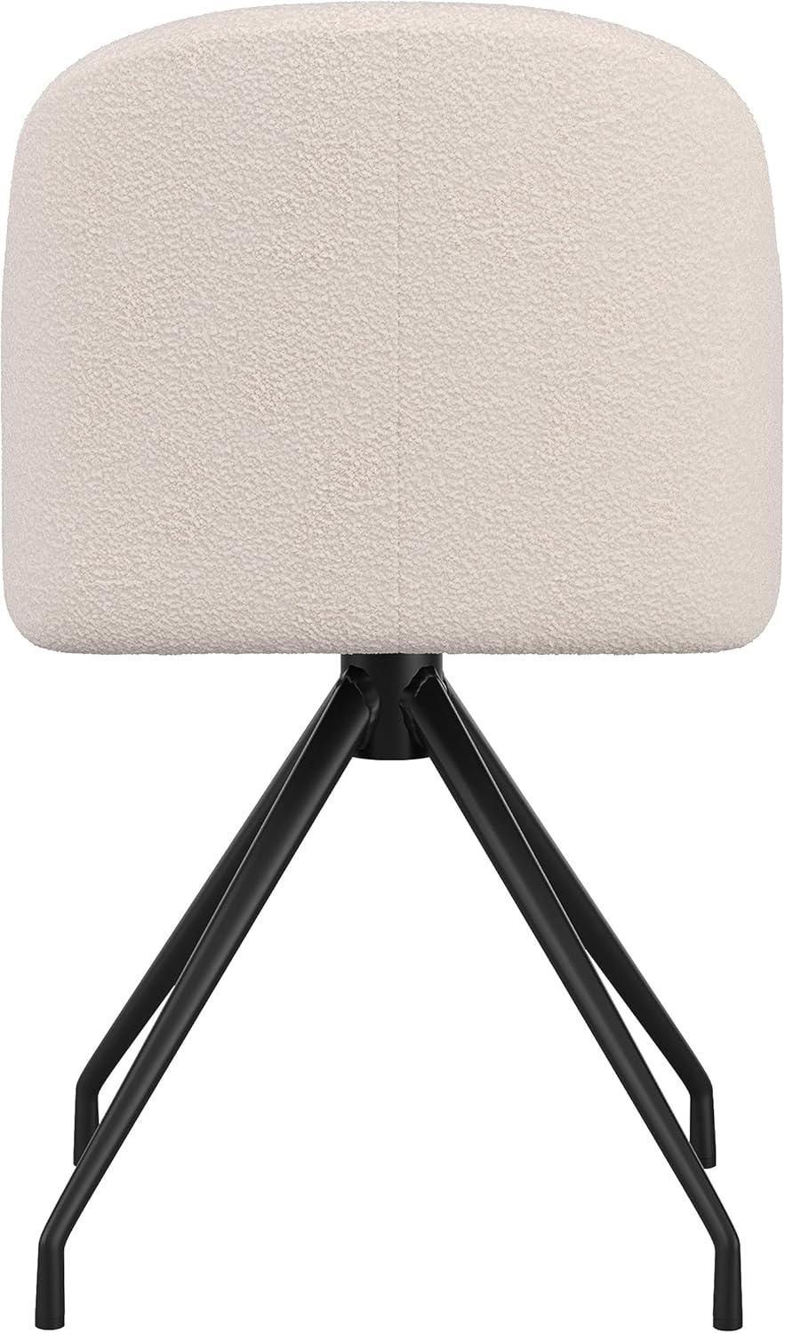 imageMartha Stewart Sora Stationary Swivel Task Chair with Sloped Arms for Home Office in Sage Faux Leather with Polished Brass FrameWhite BoucleOil Rubbed Bronze