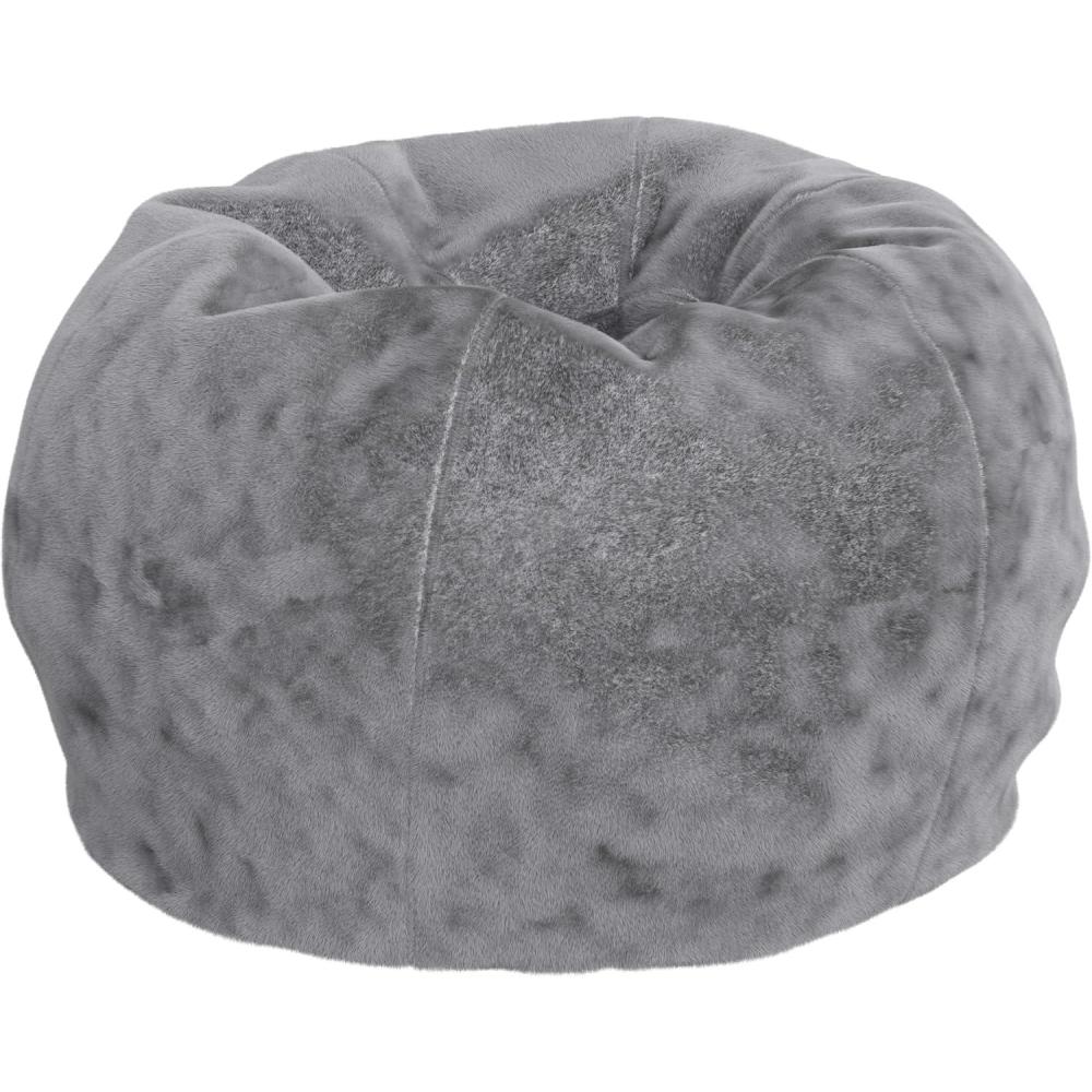 imageFlash Furniture Dillon Small Teal Furry Bean Bag Chair for Kids and TeensGray Furry