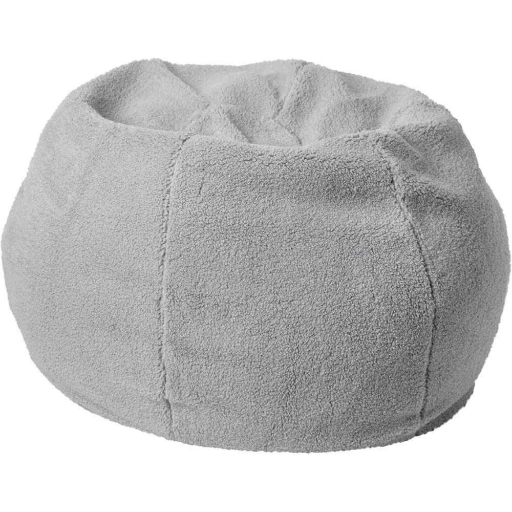 imageFlash Furniture Dillon Small Teal Furry Bean Bag Chair for Kids and TeensGray Sherpa
