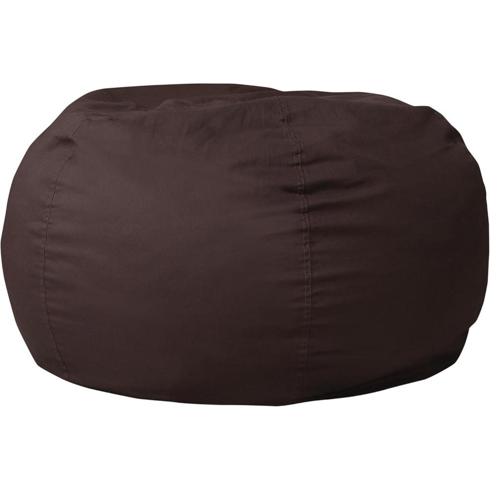 imageFlash Furniture Duncan Oversized Bean Bag Chair for Kids and Adults FoamFilled Beanbag Chair with Machine Washable Cover Light Pink Polka DotBrown