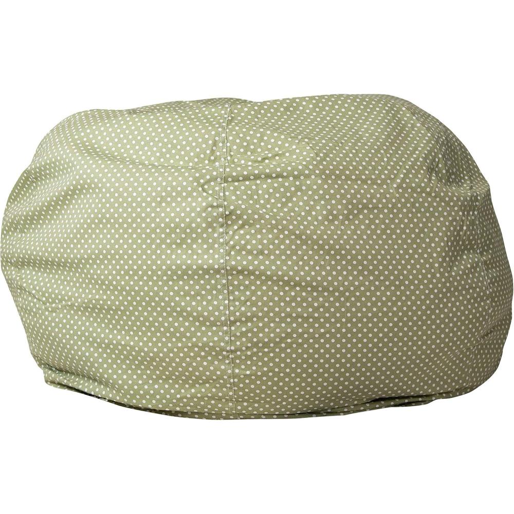 imageFlash Furniture Duncan Oversized Bean Bag Chair for Kids and Adults FoamFilled Beanbag Chair with Machine Washable Cover Light Pink Polka DotGreen Dot