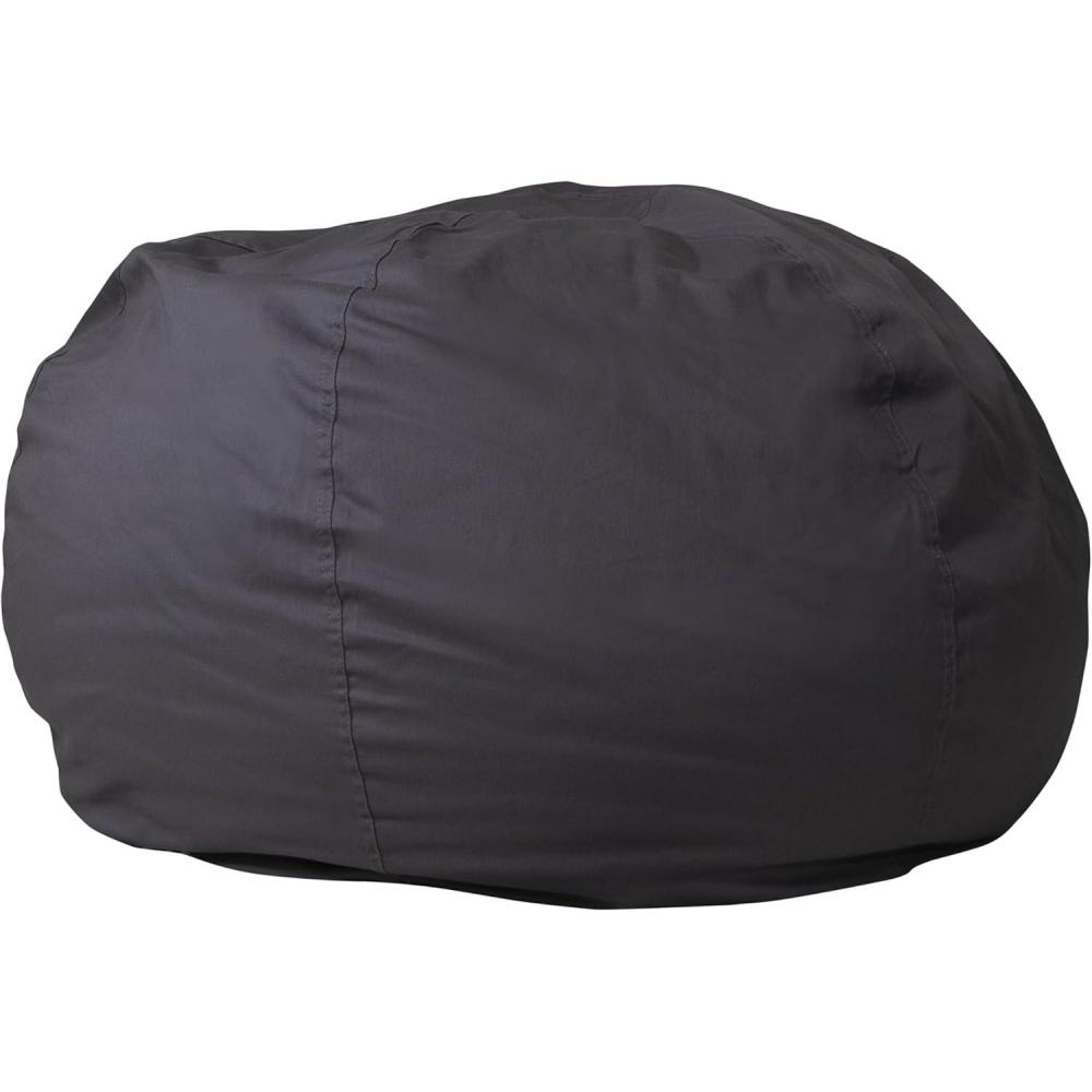 imageFlash Furniture Duncan Oversized Bean Bag Chair for Kids and Adults FoamFilled Beanbag Chair with Machine Washable Cover Light Pink Polka DotGrey
