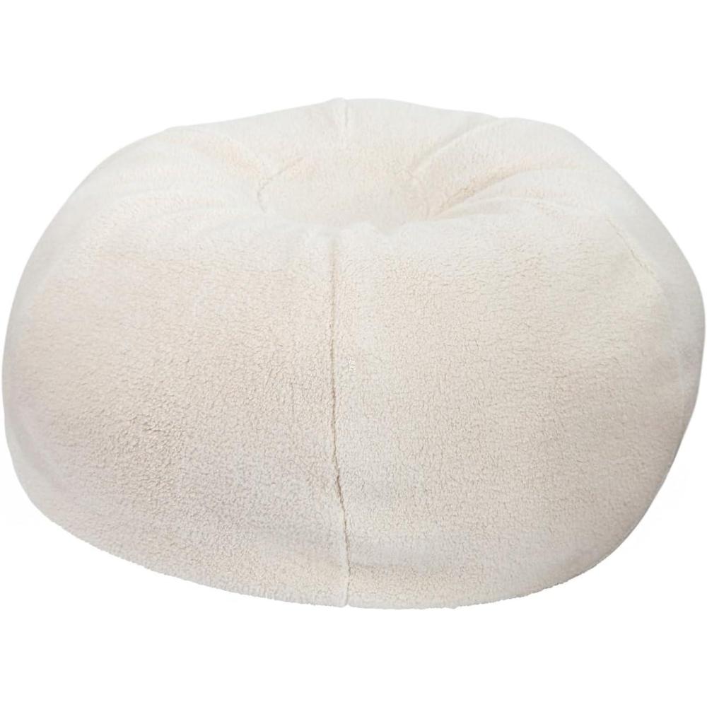 imageFlash Furniture Duncan Oversized Bean Bag Chair for Kids and Adults FoamFilled Beanbag Chair with Machine Washable Cover Light Pink Polka DotNatural Sherpa