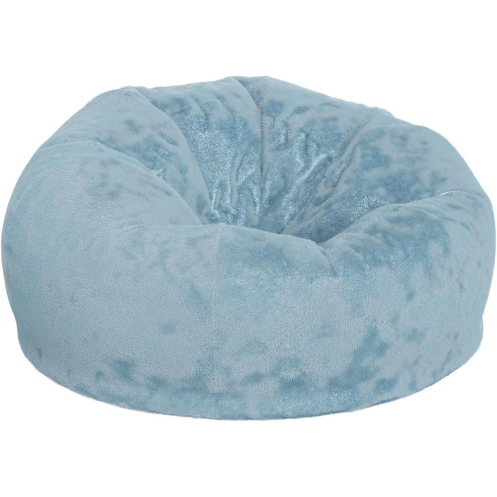 imageFlash Furniture Duncan Oversized Bean Bag Chair for Kids and Adults FoamFilled Beanbag Chair with Machine Washable Cover Light Pink Polka DotTeal Furry