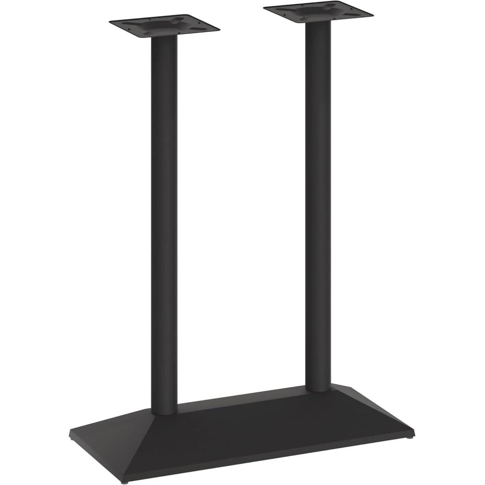 imageFlash Furniture Palis 27quot x 15quot IndoorOutdoor Dining Height Double Column Table Base Cast Iron Base with Steel Columns Silver Fits 30quot x 48quot Table TopsBlack