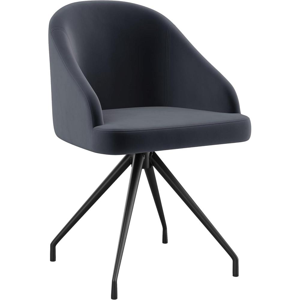 imageMartha Stewart Sora Stationary Swivel Task Chair with Sloped Arms for Home Office in Sage Faux Leather with Polished Brass FrameGray VelvetOil Rubbed Bronze