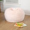 Flash Furniture Dillon Small Teal Furry Bean Bag Chair for Kids and Teens(Blush Furry)