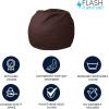 Flash Furniture Dillon Small Teal Furry Bean Bag Chair for Kids and Teens(Brown)