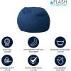 Flash Furniture Dillon Small Teal Furry Bean Bag Chair for Kids and Teens(Denim)