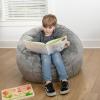 Flash Furniture Dillon Small Teal Furry Bean Bag Chair for Kids and Teens(Gray Furry)
