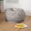 Flash Furniture Dillon Small Teal Furry Bean Bag Chair for Kids and Teens(Gray Furry)