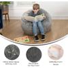 Flash Furniture Dillon Small Teal Furry Bean Bag Chair for Kids and Teens(Gray Furry)