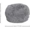 Flash Furniture Dillon Small Teal Furry Bean Bag Chair for Kids and Teens(Gray Furry)
