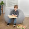 Flash Furniture Dillon Small Teal Furry Bean Bag Chair for Kids and Teens(Gray Sherpa)
