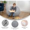 Flash Furniture Dillon Small Teal Furry Bean Bag Chair for Kids and Teens(Gray Sherpa)