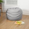 Flash Furniture Dillon Small Teal Furry Bean Bag Chair for Kids and Teens(Gray Sherpa)