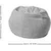Flash Furniture Dillon Small Teal Furry Bean Bag Chair for Kids and Teens(Gray Sherpa)