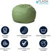 Flash Furniture Dillon Small Teal Furry Bean Bag Chair for Kids and Teens(Green)