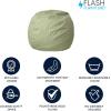 Flash Furniture Dillon Small Teal Furry Bean Bag Chair for Kids and Teens(Green Dot)