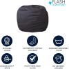 Flash Furniture Dillon Small Teal Furry Bean Bag Chair for Kids and Teens(Grey)