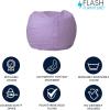 Flash Furniture Dillon Small Teal Furry Bean Bag Chair for Kids and Teens(Lavender Dot)