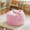 Flash Furniture Dillon Small Teal Furry Bean Bag Chair for Kids and Teens(Light Pink Dot)